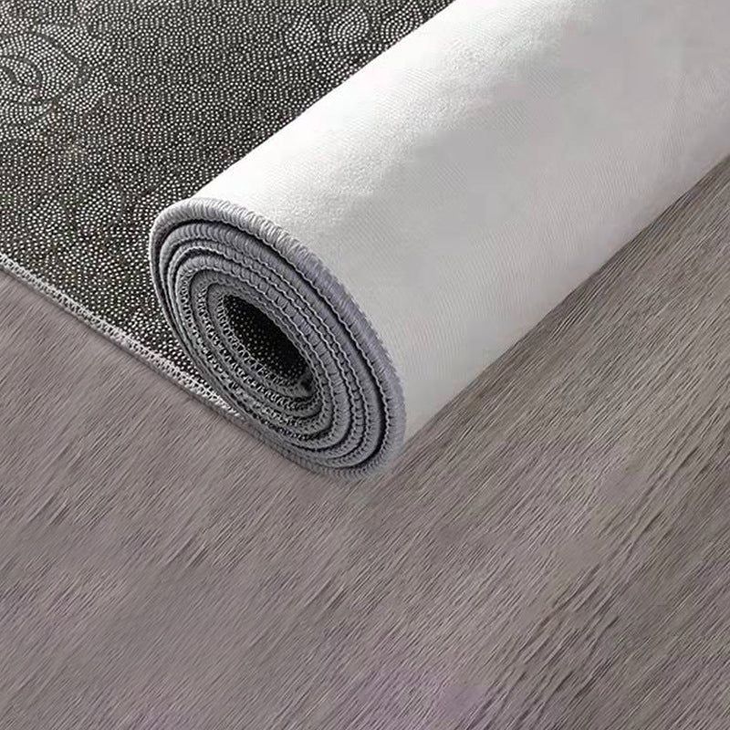 Brown Contemporary Rug Polyester Simple Rug Non-Slip Backing Rug for Drawing Room