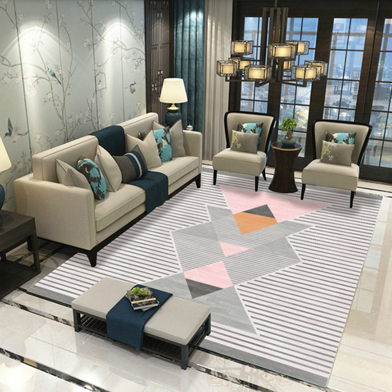 Tapis de géométrie irrégulière brun clair Polyester tapis lavable simple pour décoration intérieure