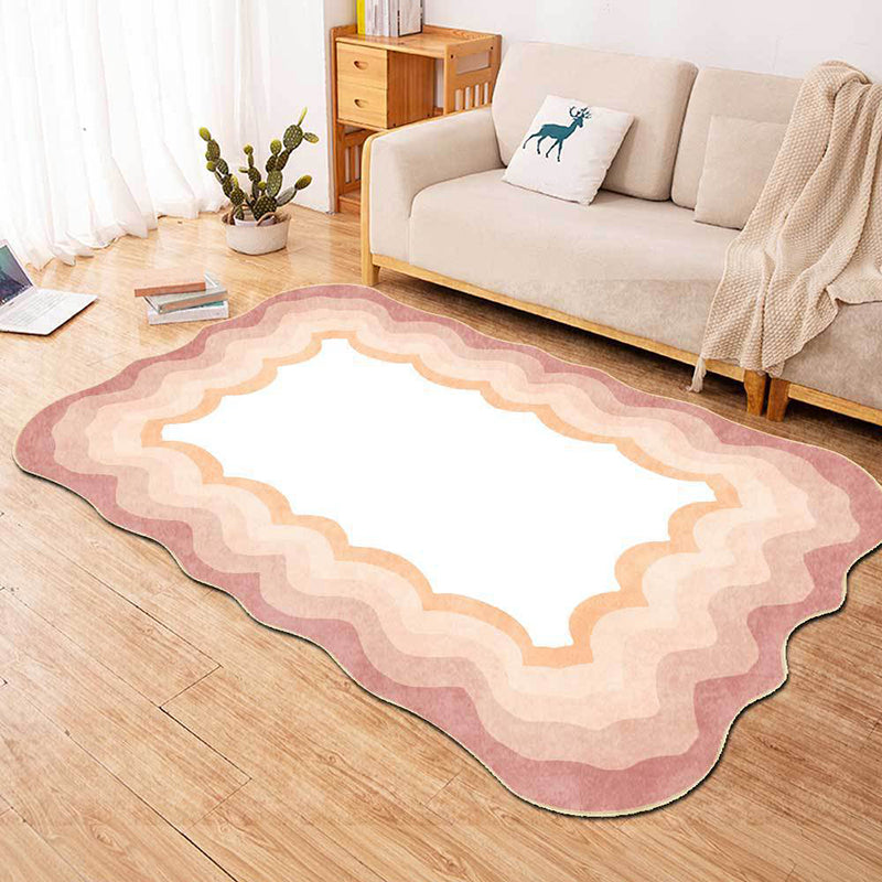 Tapis de tapis de couleur blanc Polyester moderne tapis lavable pour le salon