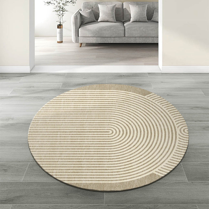 Tapis de tapis en polyester de tapis simple beige tapis lavable pour décoration intérieure