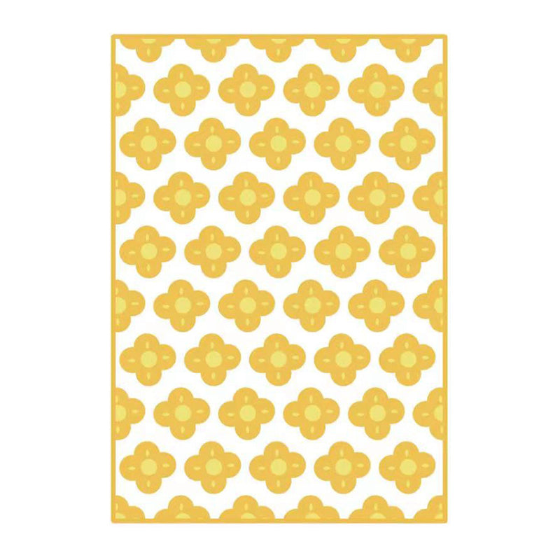Light Purple Flower Rug Polyester Simple Rug Washable Rug for Living Room