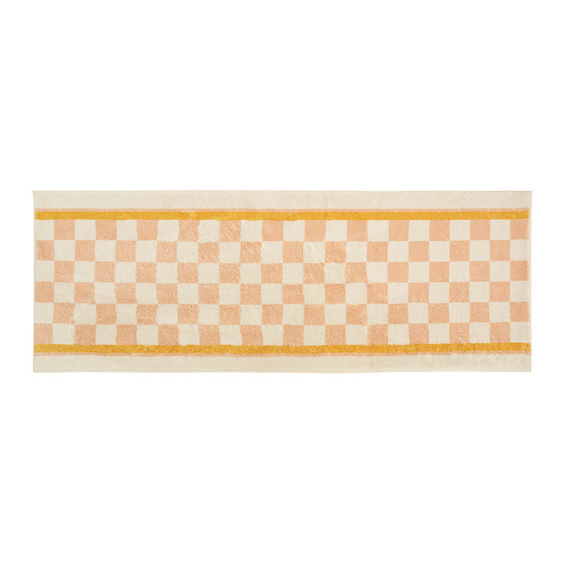 Orange Simple Carpet Polyester Geometric Carpet Stain Resistant Carpet for Living Room