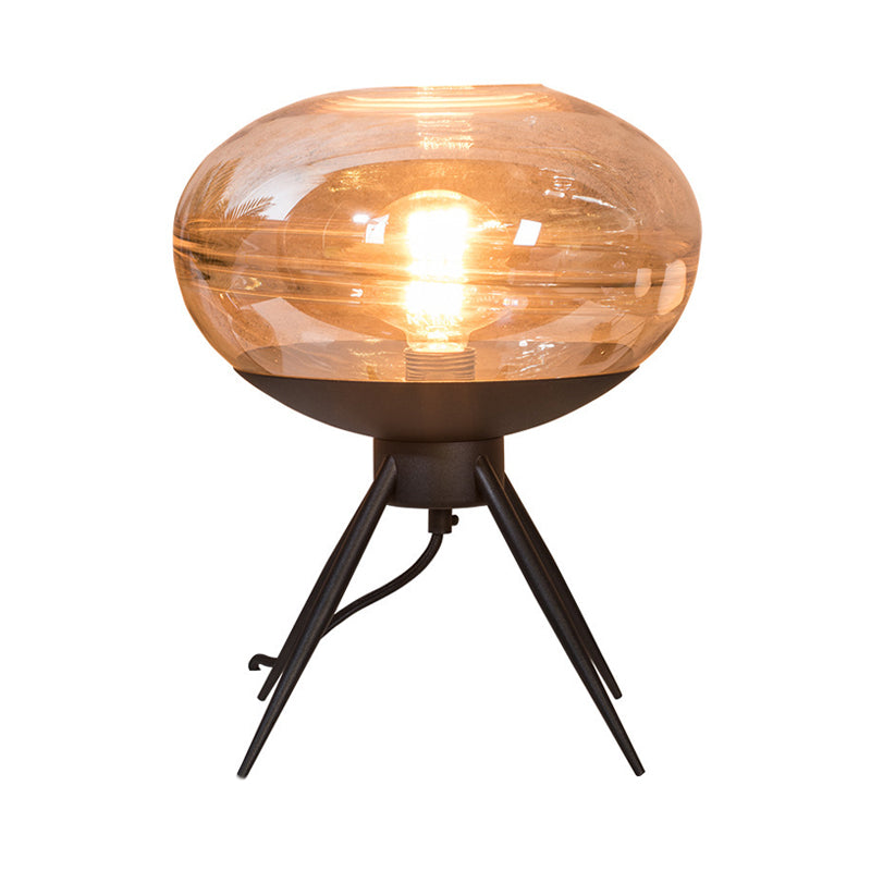 Ovaal metalen nachtkastje licht modern cognacglas 1-kops woonkamer nachtkastje lamp