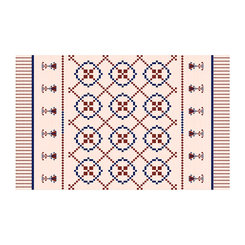 Light Orange Rug Polyester Graphic Rug Non-Slip Backing Rug for Home Decoration