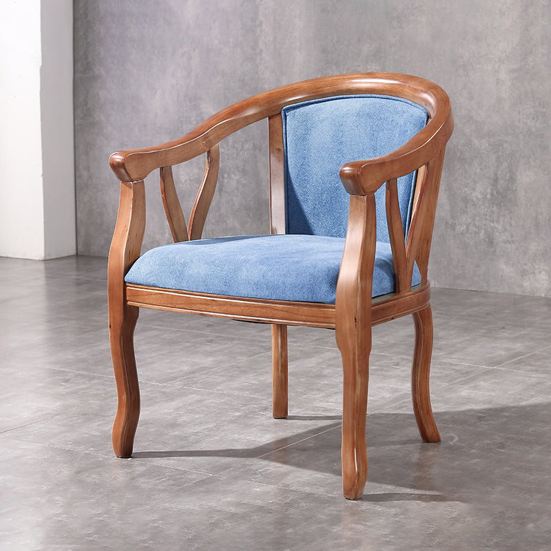 Silla de comedor tradicional de madera maciza, sillón de comedor de lino para uso doméstico