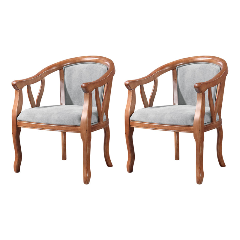 Silla de comedor tradicional de madera maciza, sillón de comedor de lino para uso doméstico