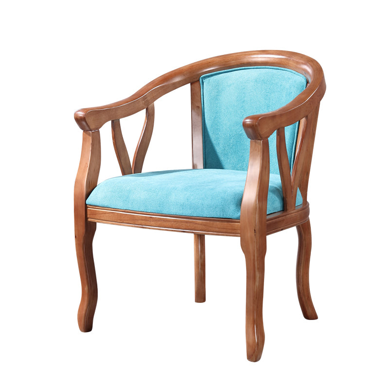 Silla de comedor tradicional de madera maciza, sillón de comedor de lino para uso doméstico