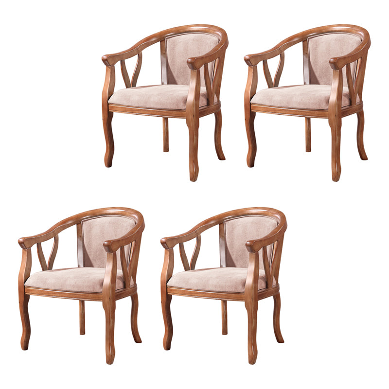 Silla de comedor tradicional de madera maciza, sillón de comedor de lino para uso doméstico