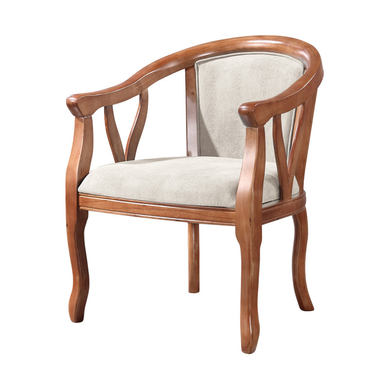 Chaise de salle à manger traditionnelle en bois massif, fauteuil de salle à manger en lin pour usage domestique