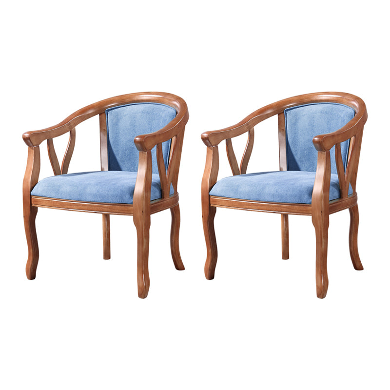 Silla de comedor tradicional de madera maciza, sillón de comedor de lino para uso doméstico