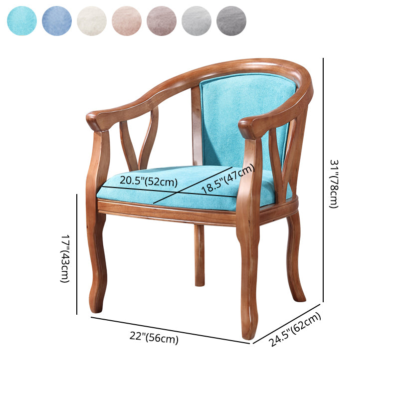 Silla de comedor tradicional de madera maciza, sillón de comedor de lino para uso doméstico
