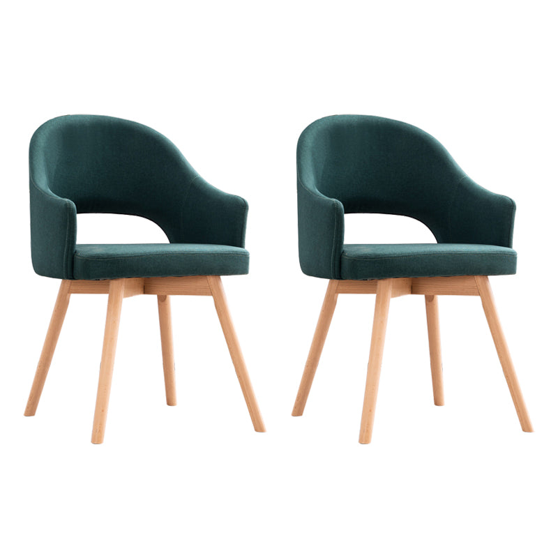Fauteuil de restaurant scandinave à dossier ouvert, finition mate, tapissé (Ensemble de 2)