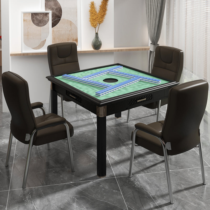 Minimalist Style PU Leather Dining Chair Solid Back Upholstered Arm Single Chair