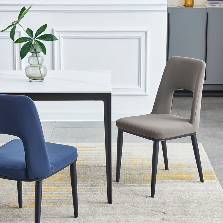 Sillas de comedor industriales de metal, respaldo abierto sin brazos, silla lateral para uso doméstico
