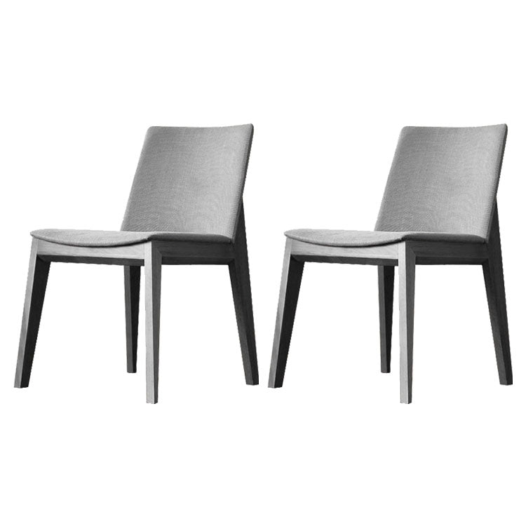 Sillas de comedor tapizadas sin brazos Sillas laterales de interior con patas de madera (juego de 2)