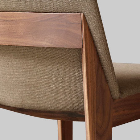 Sillas de comedor tapizadas sin brazos Sillas laterales de interior con patas de madera (juego de 2)