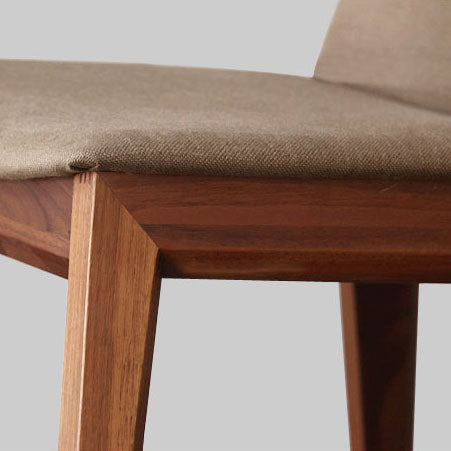 Sillas de comedor tapizadas sin brazos Sillas laterales de interior con patas de madera (juego de 2)