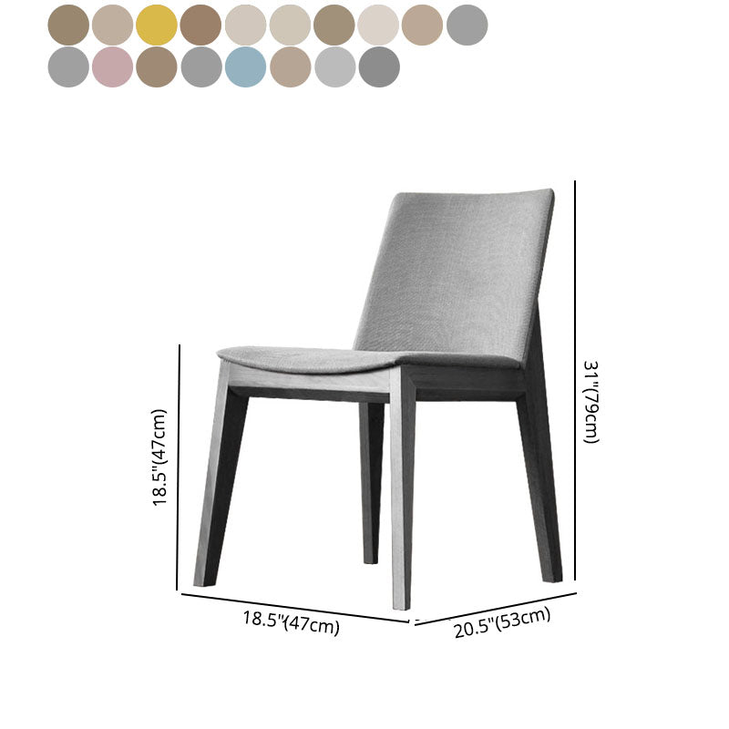 Sillas de comedor tapizadas sin brazos Sillas laterales de interior con patas de madera (juego de 2)