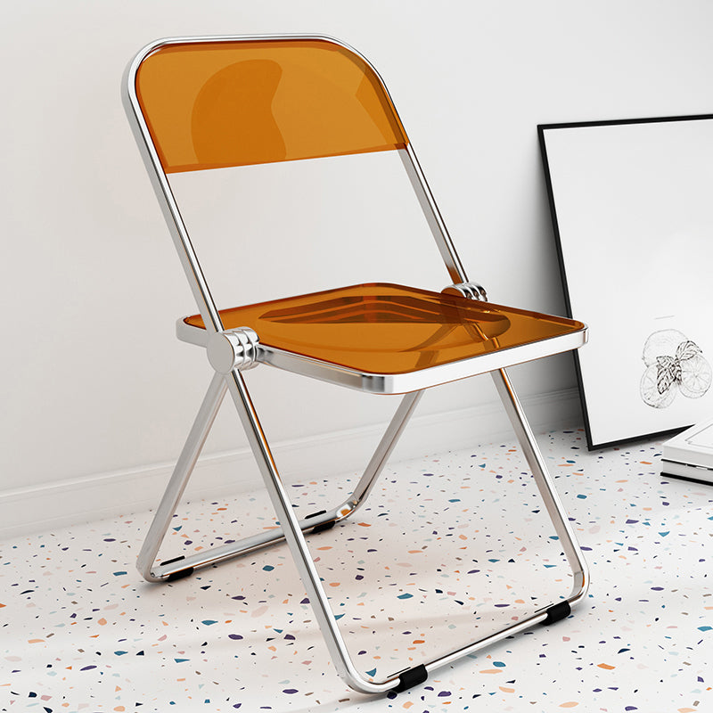 Silla lateral de comedor con respaldo abierto de estilo industrial, silla sin brazos de comedor de plástico para el hogar