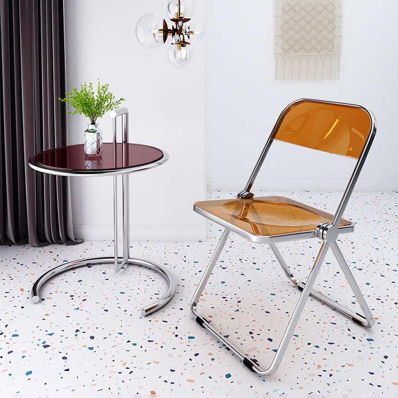 Silla lateral de comedor con respaldo abierto de estilo industrial, silla sin brazos de comedor de plástico para el hogar