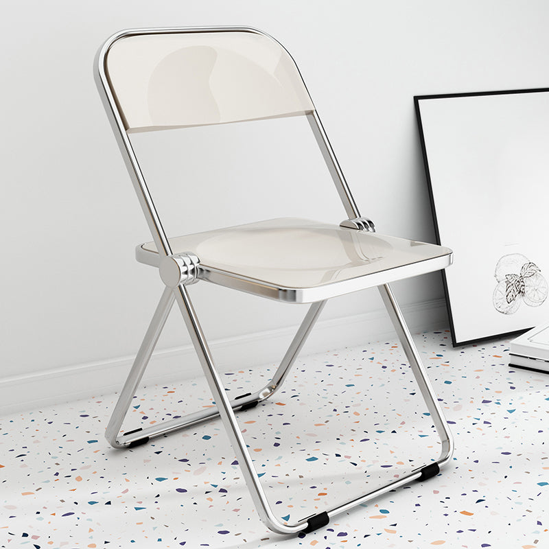 Silla lateral de comedor con respaldo abierto de estilo industrial, silla sin brazos de comedor de plástico para el hogar