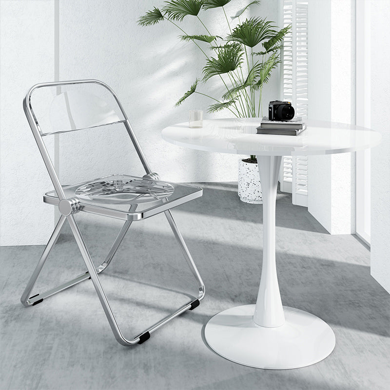 Silla lateral de comedor con respaldo abierto de estilo industrial, silla sin brazos de comedor de plástico para el hogar