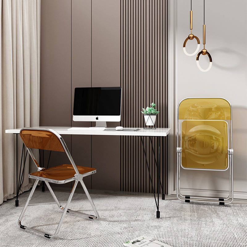Silla lateral de comedor con respaldo abierto de estilo industrial, silla sin brazos de comedor de plástico para el hogar