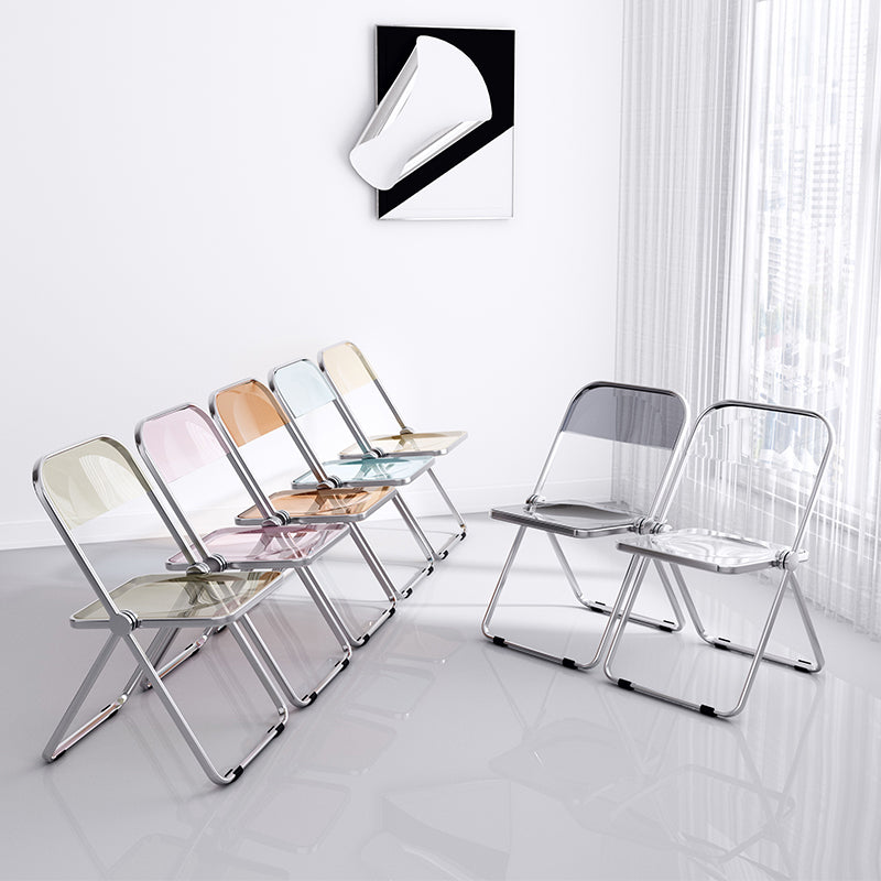 Silla lateral de comedor con respaldo abierto de estilo industrial, silla sin brazos de comedor de plástico para el hogar