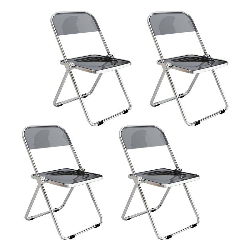 Silla lateral de comedor con respaldo abierto de estilo industrial, silla sin brazos de comedor de plástico para el hogar