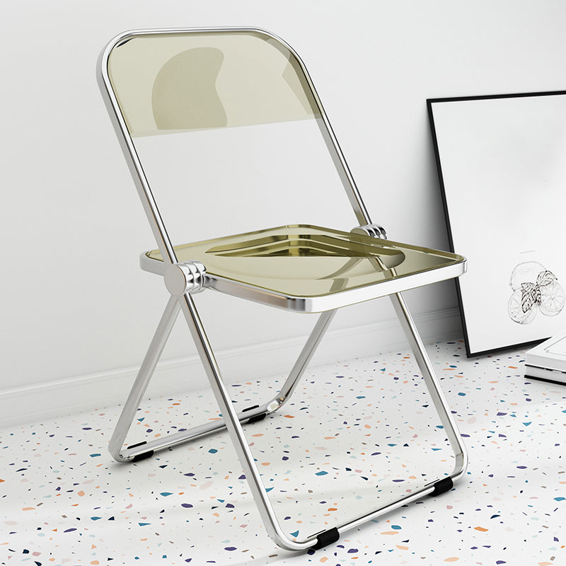 Silla lateral de comedor con respaldo abierto de estilo industrial, silla sin brazos de comedor de plástico para el hogar