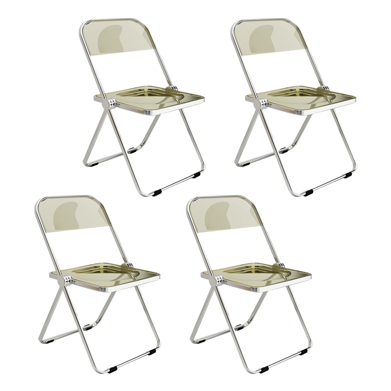 Silla lateral de comedor con respaldo abierto de estilo industrial, silla sin brazos de comedor de plástico para el hogar