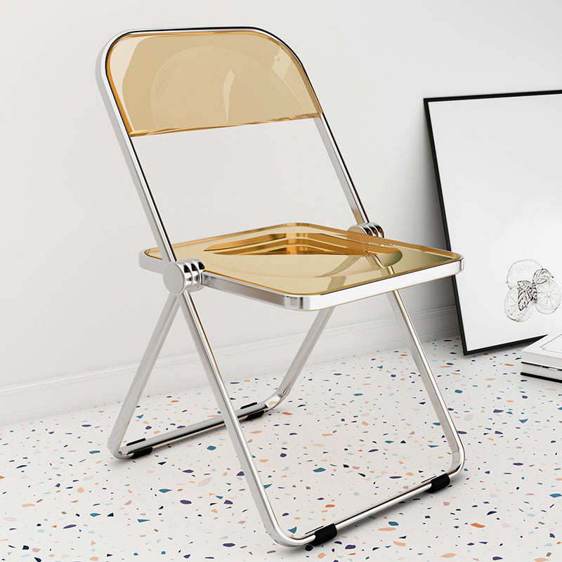 Silla lateral de comedor con respaldo abierto de estilo industrial, silla sin brazos de comedor de plástico para el hogar