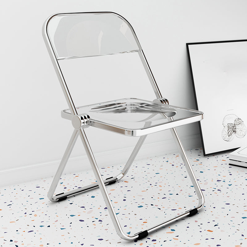 Silla lateral de comedor con respaldo abierto de estilo industrial, silla sin brazos de comedor de plástico para el hogar