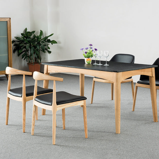 Silla de comedor de madera maciza de estilo tradicional, sillas laterales de comedor con respaldo abierto