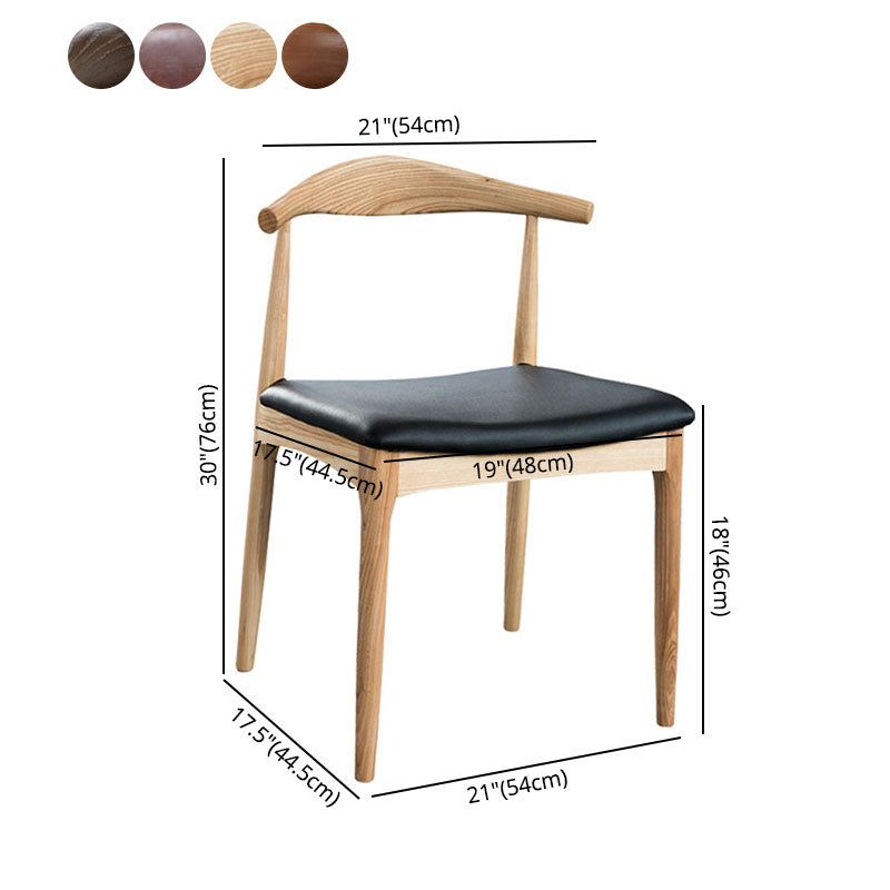 Silla de comedor de madera maciza de estilo tradicional, sillas laterales de comedor con respaldo abierto