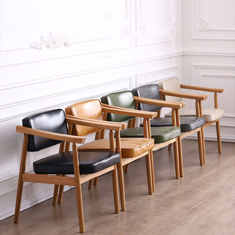 Silla de comedor de madera moderna con respaldo abierto, silla lateral de comedor individual para uso doméstico