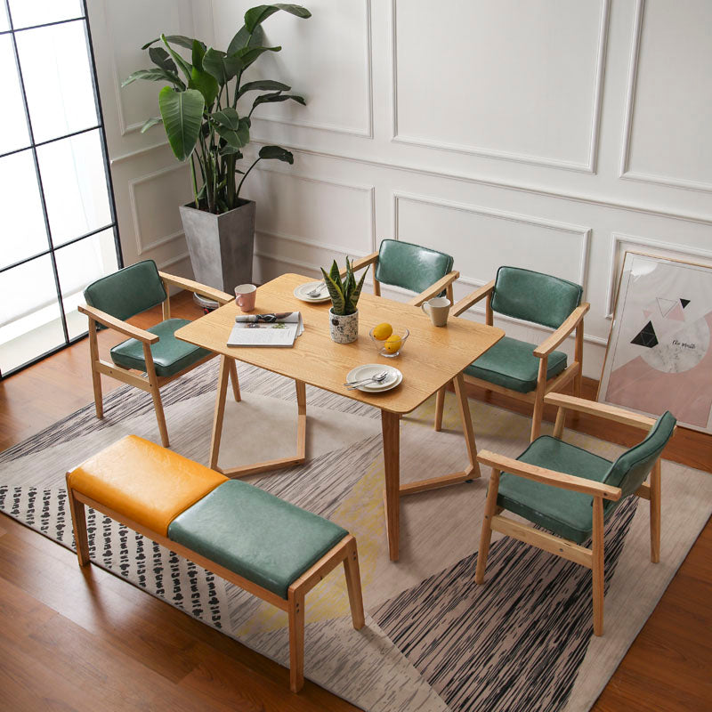 Silla de comedor de madera moderna con respaldo abierto, silla lateral de comedor individual para uso doméstico