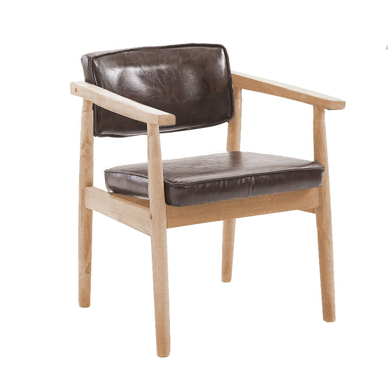 Silla de comedor de madera moderna con respaldo abierto, silla lateral de comedor individual para uso doméstico