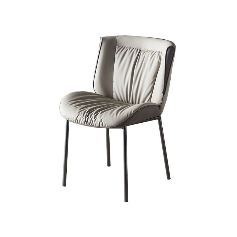 Silla lateral industrial interior Silla tapizada de metal con respaldo sólido para comedor