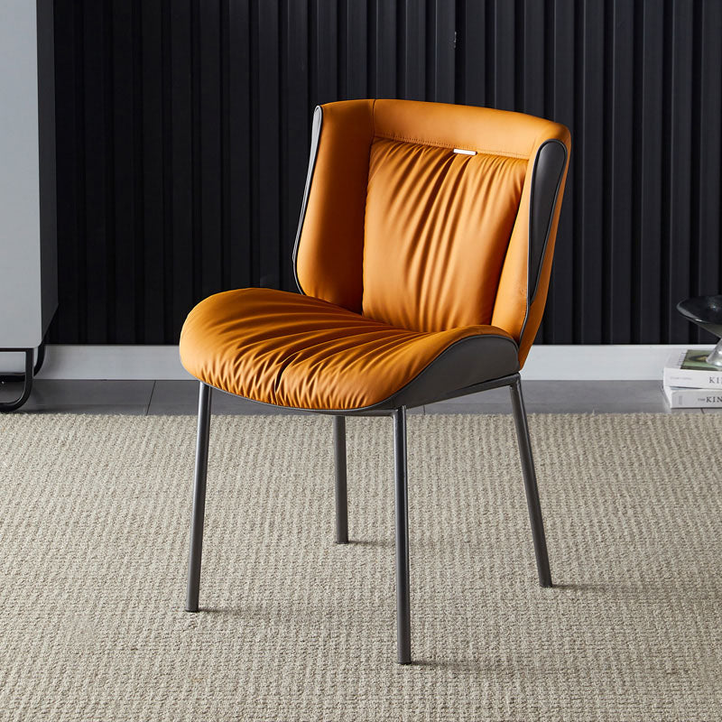 Silla lateral industrial interior Silla tapizada de metal con respaldo sólido para comedor