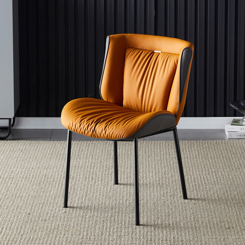 Silla lateral industrial interior Silla tapizada de metal con respaldo sólido para comedor