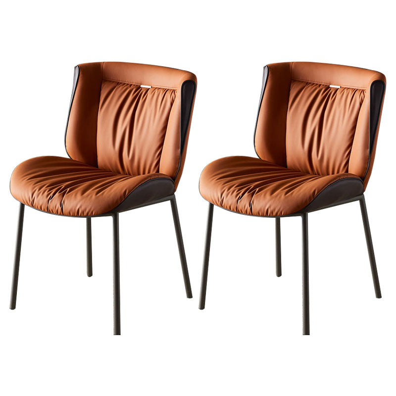 Silla lateral industrial interior Silla tapizada de metal con respaldo sólido para comedor