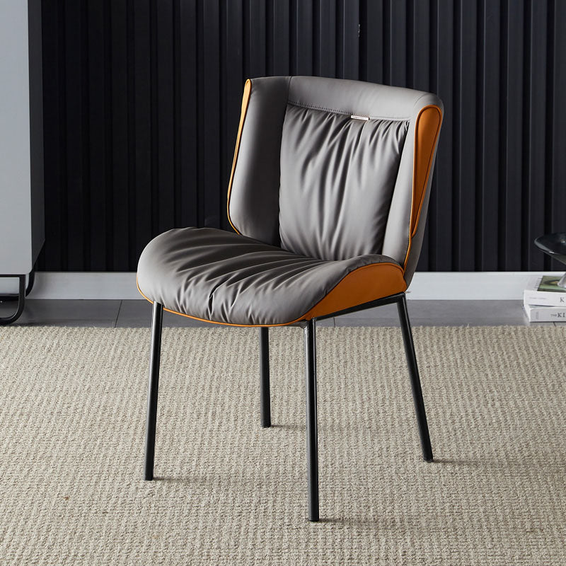Silla lateral industrial interior Silla tapizada de metal con respaldo sólido para comedor