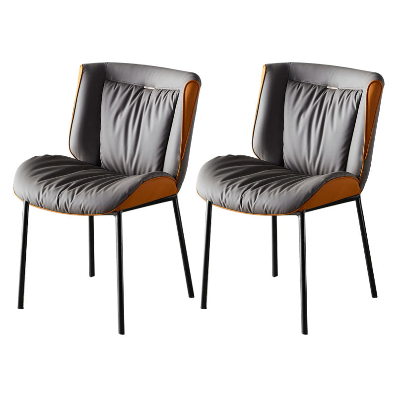 Silla lateral industrial interior Silla tapizada de metal con respaldo sólido para comedor