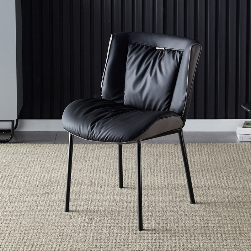 Silla lateral industrial interior Silla tapizada de metal con respaldo sólido para comedor