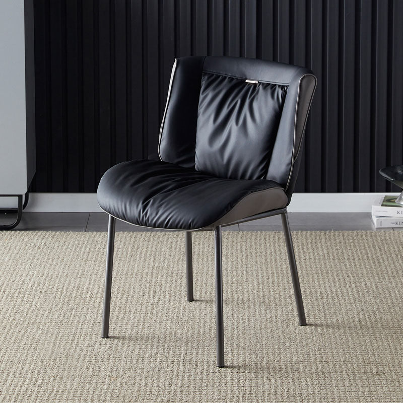 Silla lateral industrial interior Silla tapizada de metal con respaldo sólido para comedor