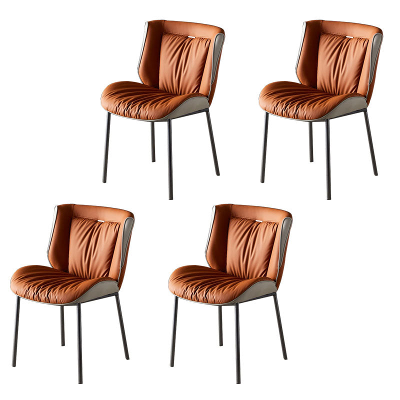 Silla lateral industrial interior Silla tapizada de metal con respaldo sólido para comedor