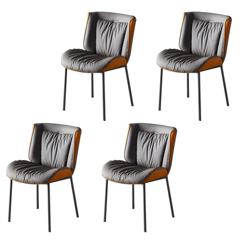 Silla lateral industrial interior Silla tapizada de metal con respaldo sólido para comedor
