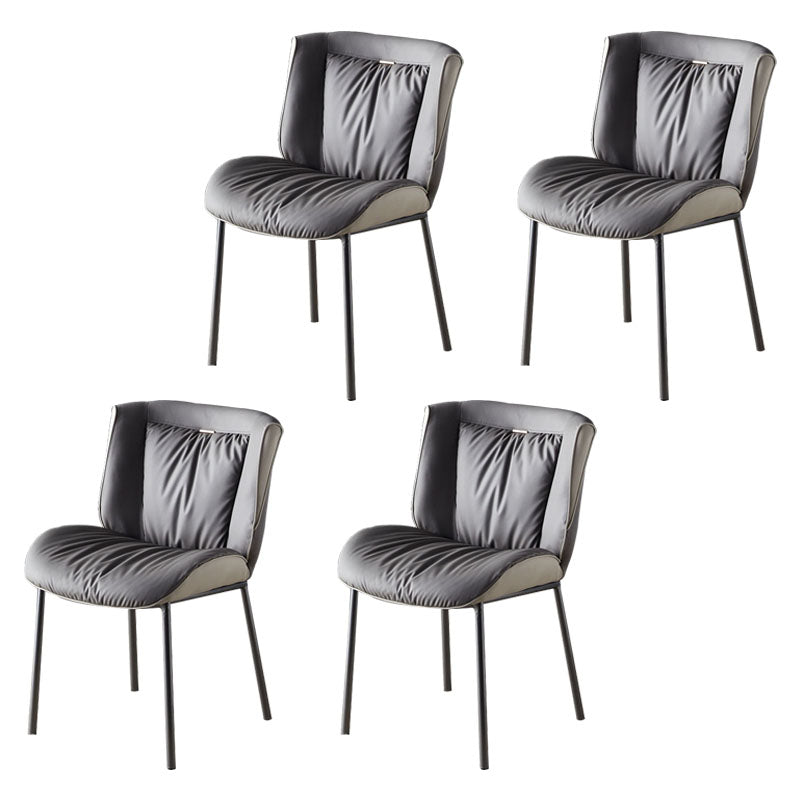 Silla lateral industrial interior Silla tapizada de metal con respaldo sólido para comedor