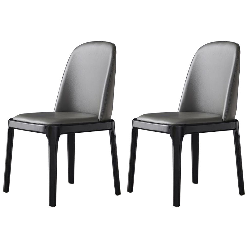 Silla de comedor industrial Ash Parsons con acabado mate de piel sintética (juego de 2)